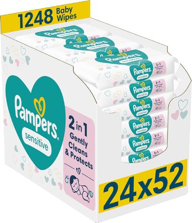 Вологі серветки для дітей Pampers Sensitive, гіпоалергенні, 30 шт.