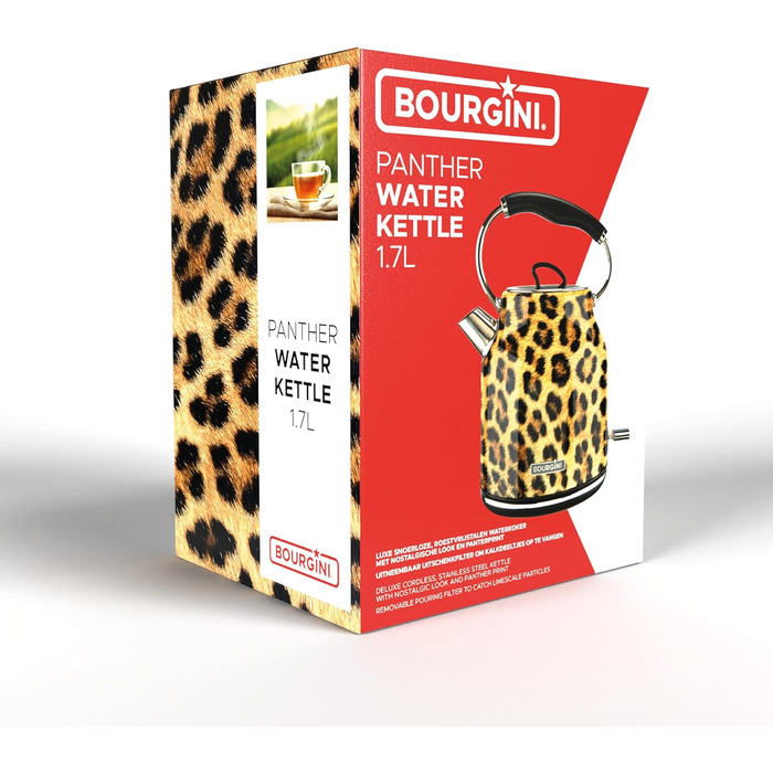 Електрочайник Bourgini Nostalgic Deluxe 1.7 л, ретро, чорний