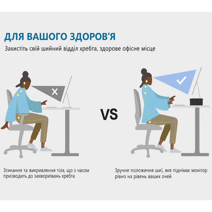 Підставка під монітор, ноутбук або телевізор FITUEYES, скляна, 38.5 x 24 x 7.5 см, витримує до 25 кг, 2 шт. (DT103803GC)