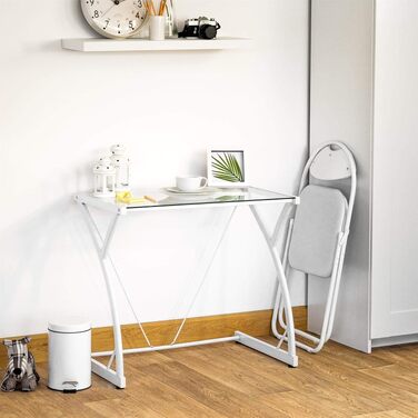 Складані офісні стільці Harbour Housewares з м'якою оббивкою, білі (набір 2 шт.)