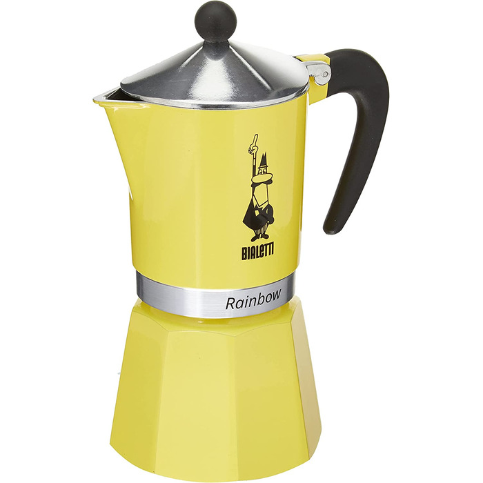 Кавоварка Bialetti Rainbow 4983, алюмінієва, жовта, на 6 чашок