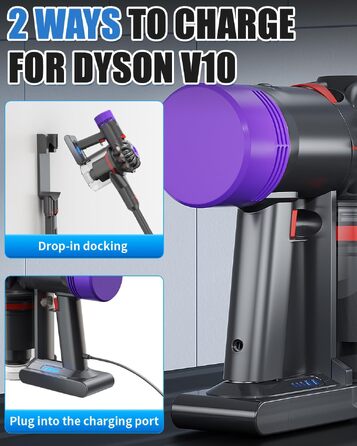 Акумулятор для пилососа Dyson V10 (Powtree) + фільтр та гвинти - 6.0Ah, сірий