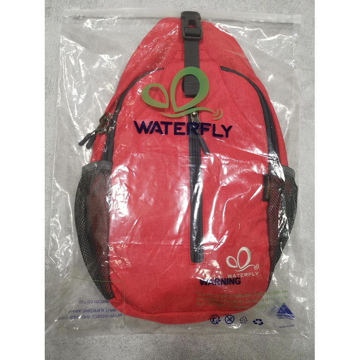 WATERFLY слінг-рюкзак на одне плече для чоловіків і жінок, регульований ремінь, для міста та походів, червоний
