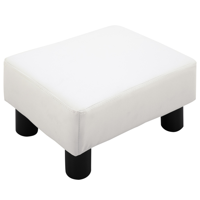 Табурет для ніг HOMCOM Chesterfield зі штучної шкіри, білий, 40x30x24см