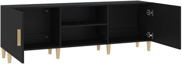 TV-тумба vidaXL чорна 150x30x50 см, деревостружкова, для вітальні, телевізійна підставка, меблі для Hi-Fi апаратури