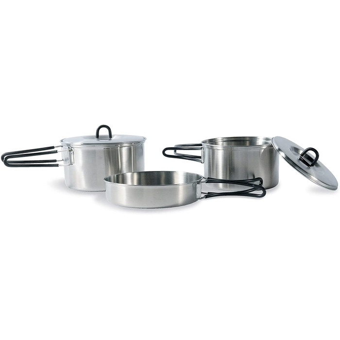 Набір посуду Tatonka Cookset Regular 16 x 9 см з нержавіючої сталі для туризму та кемпінгу