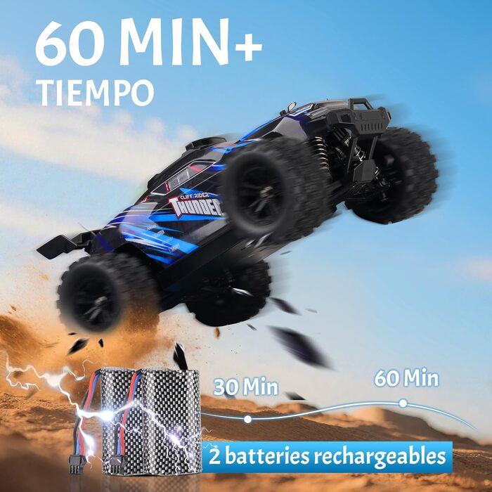 Радіокерований позашляховик 1:18 4WD, 40 км/год, 2.4 GHz, синій - для дітей та дорослих, з двома акумуляторами