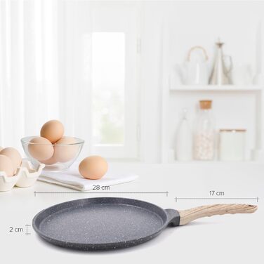 Млинцева пательня Joeji's Kitchen 26 см – антипригарна, індукційна, з м'якою бакелітовою ручкою, для млинців, омлетів, яєць, роти, тва
