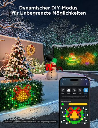 Світлодіодна сітка Govee для кущів 480 LED, 0,88×2,86 м, розумна гірлянда для вулиці з режимами, DIY, для Хелловіну, газону, IP65, сумісна з Alexa