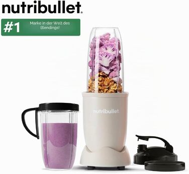 Потужний блендер-екстрактор Nutribullet 900 Series, пісочний матовий (Sand) — набір з 11 предметів для смузі та соків, 25 000 об/хв