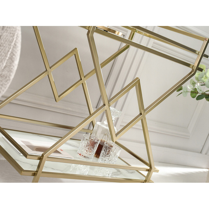 Стіл Mebel-Partner прямокутний, 70 x 46 x 81 см, білий з золотим