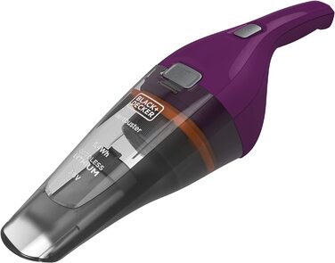 Акумуляторний ручний пилосос BLACK+DECKER Dustbuster 3.6В, безмішковий, бездротовий, широка насадка, знімний контейнер, зарядна станція з кріпленням на стіну, колір баклажан