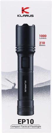 Ліхтарик KLARUS EP10 1000 Люмен USB-C, тактичний, 4 режими, водонепроникний IPX6 для кемпінгу, дому та вулиці