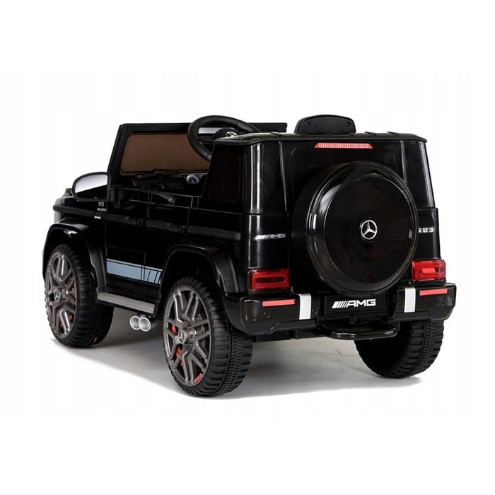 Дитячий електромобіль Mercedes G63 AMG з шкіряним сидінням та пультом керування, чорний
