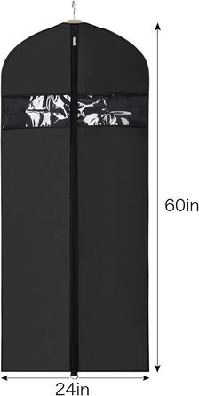 Універсальний чохол для зберігання одягу Univivi 60x152 см, водонепроникний, складаний, з блискавкою, довгий чохол для пальт і вечірніх суконь, 3 шт.