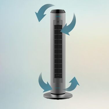 Вентилятор вежний Cecotec EnergySilence 8190 Skyline Ionic, 84 см, з пультом, таймером, іонізатором, мідний двигун, сірий