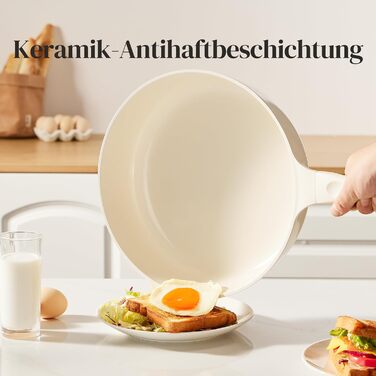 Набір каструль Redchef Keramik Induktion 11 предметів (бежевий) - посуд з кераміки, PTFE та PFAS free