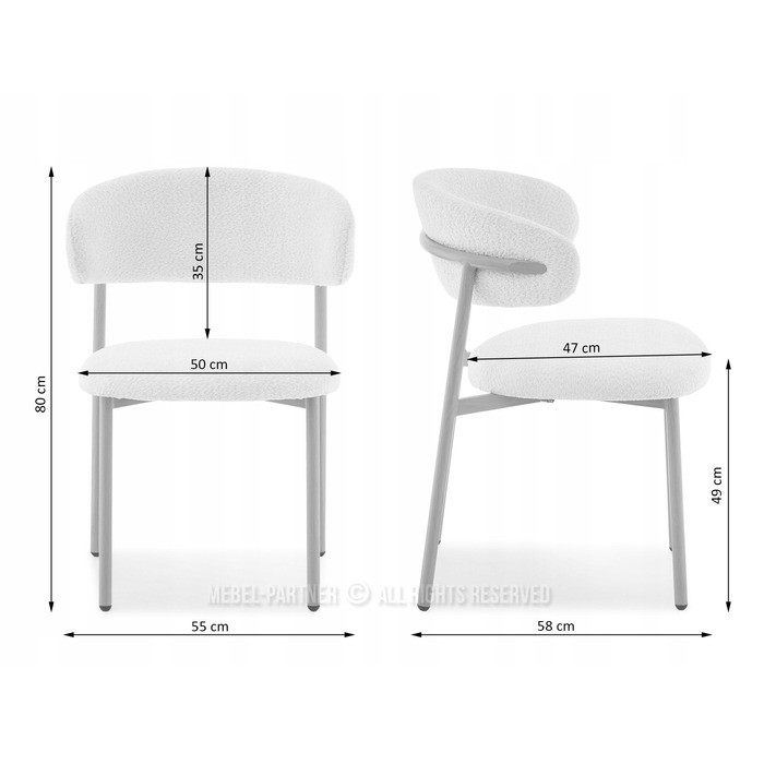 Стілець Mebel-Partner, тканина, бежевий, 1 шт.