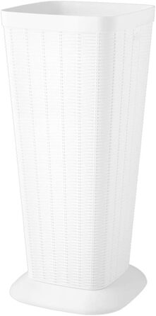 Пластиковий контейнер Stefanplast у стилі ротангу, 25,5x25,5x57 см, білий, для зберігання