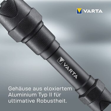 Ліхтарик VARTA Indestructible F20 Pro LED 6 Вт з батарейками AA, водонепроникний, пилозахищений, робочий ліхтар з двома режимами освітлення, надміцний