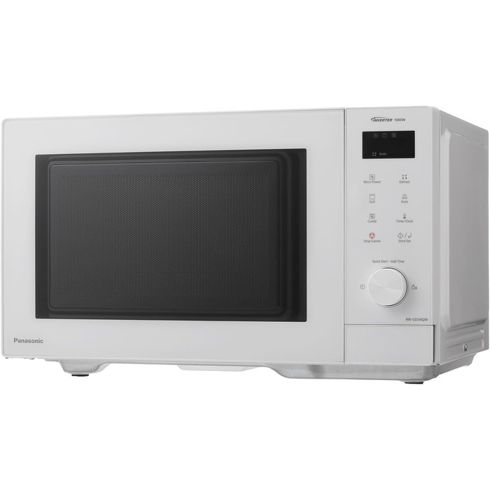 Мікрохвильова піч Panasonic NN-GD35HBGTG з грилем та функцією пароварки, 23 літри, біла