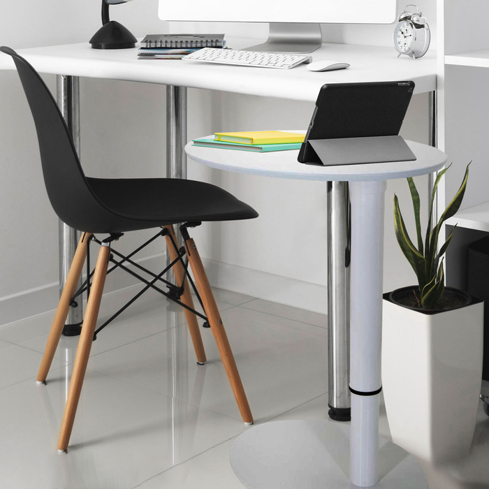 Столик приставний STAND III, овальний, білий, 65 x 50 см, hjh OFFICE