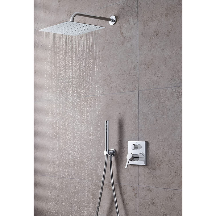 Душова лійка Duravit Universal, квадратна, режим Rain, легке очищення, хромована, без шланга