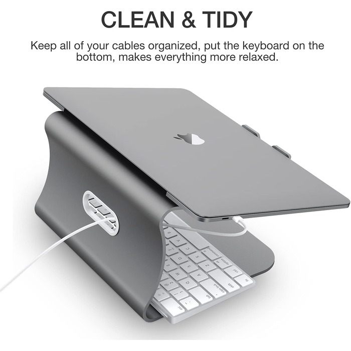 Підставка для ноутбука з алюмінію, сіра, для MacBook Air/Pro, Dell, HP, Lenovo, Microsoft Surface, Samsung (11-16 дюймів)