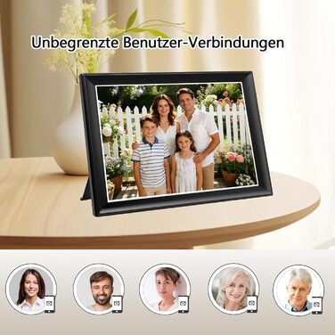 FRAMEO Цифрова фоторамка FRAMEO 11 дюймів, 64 ГБ, WiFi Smart, сенсорний екран FHD 1920 x 1280, IPS, автоматичне обертання, підтримка SD-карт на USB-накопичувачі, 2,4/5 ГГц, керування застосунком через Frameo