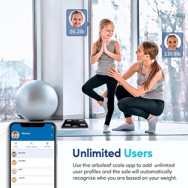 Arboleaf електронна ваги для вимірювання жирової маси тіла з Bluetooth, аналізатор складу тіла, додаток, до 180 кг, визначає ІМТ, пульс, м’язи, воду, білок, скелетні м’язи, BMR