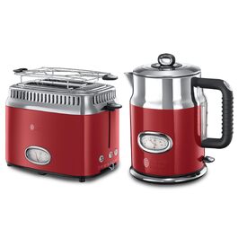 Тостер Russell Hobbs + Електричний чайник Russell Hobbs Retro червоний, клас енергоефективності A