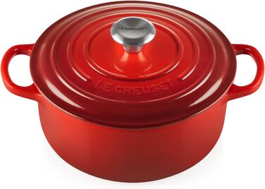 Le Creuset Signature Казанок з чавуну з кришкою, 20 см, Ø 20 см, для всіх типів плит, включаючи індукцію, об'єм 2,4 л, колір Kirschrot (Вишня), 21177200602430 Coastal Blue