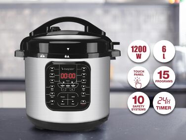 Електричний мультиварка-скороварка BEPER P101COS001, 6 л, 15 програм