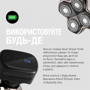 Змінні леза Skull Shaver Forte Pro (4 шт.) для голильників Pitbull, Palm та Butterfly Kiss — набір для гоління голови, обличчя та тіла