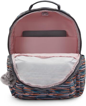 Великий рюкзак Kipling SEOUL синього кольору з принтом Mineral Stripes