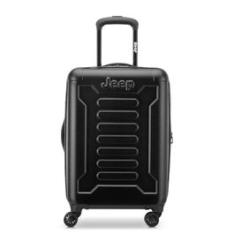 Валіза Jeep JH004C Checked-Large 28 дюймів, розширена, пластикова з колесами-спіннерами, чорна