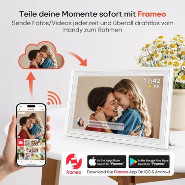 Frameo: Цифровий фоторамка 10.1 дюйма, HD 1280*800 IPS, сенсорний екран, 32GB, автоповорот, Frameo App
