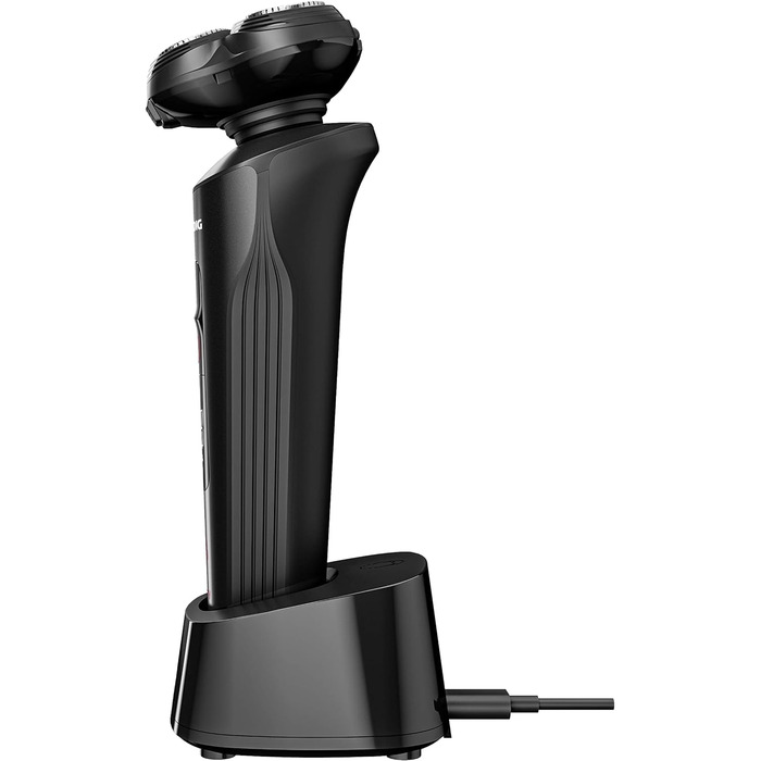 Електробритва Grundig ProClub MS 9130 для чоловіків, BeardCare Sensor, 61% перероблений пластик, титанові леза, волога та суха стрижка, тример для довгого волосся, матовий чорний/червоний