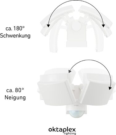 Світильник зовнішній LED Oktaplex Cali Dos Motion 40W з датчиком руху, IP65, тепле біле світло 3000K, антрацит, Master-функція
