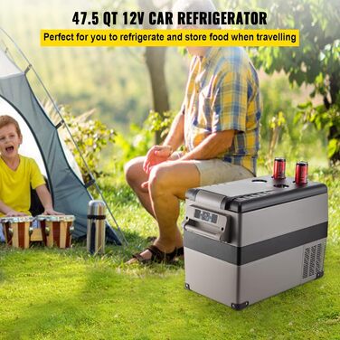 Автохолодильник VEVOR 35/45л нержавіюча сталь 12/24V, 220V: портативний компресорний кулер для авто, вантажівок, кемпінгу (-20°C до +20°C)