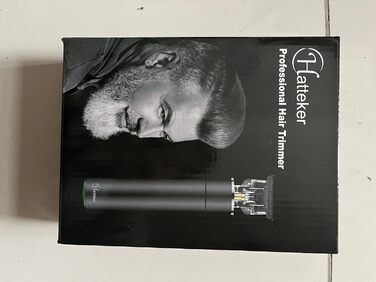 Професійна машинка для стрижки Hatteker, тример для бороди і волосся, водонепроникний, T-Blade, USB-зарядка, сріблястий