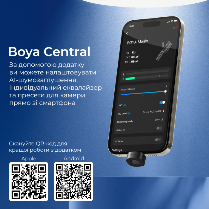 Бездротовий мікрофон BOYA Magic-05 Type-C Black