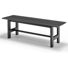 Садова лава KOMFOTTEU металева, 120×36×40,5 см, чорна, для вулиці, балкона, парку, витримує до 300 кг, антикорозійна