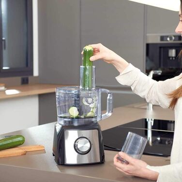 Кухонний комбайн BLACK+DECKER BXFPA1200E, 1200Вт, 1,5л, 2 швидкості, турборежим, 8 насадок, антивідбиткове покриття, ножі з нержавіючої сталі, BPA-free