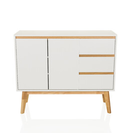 Сервант / комод TAROLO I 97x34x80 см 3 шухляди 2 двері білий hjh LIVING
