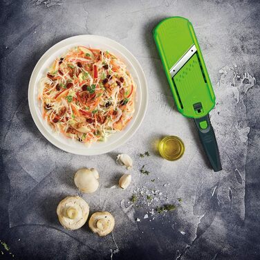 Овочерізка Börner Multi Dicer & Julienne, кухонний набір для нарізки кубиками та соломкою, дві насадки, для овочів і фруктів, зелено-сіра