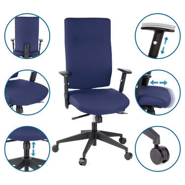 Офісне крісло / поворотне крісло PRO-TEC 300 тканина темно-синій hjh OFFICE