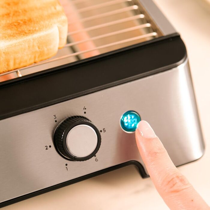 Тостер Cecotec NiceSlice Inox - Плавкий тостер з 3 режимами, 1000 Вт, для хліба та випічки, нержавіюча сталь, 6 рівнів підсмажування