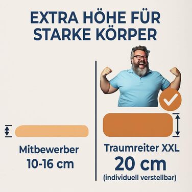 Ортопедична подушка для сну на боці Traumreiter Visco XXL PRO, ергономічна подушка-бумеранг Full Body Builder з ефектом пам'яті (Memory Foam) для чоловіків, сіра, Deluxe
