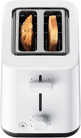 Тостер Braun Breakfast 1 HT1010WH Білий: 2 слоти, 8 режимів, підігрів булок, пластик, 900 Вт